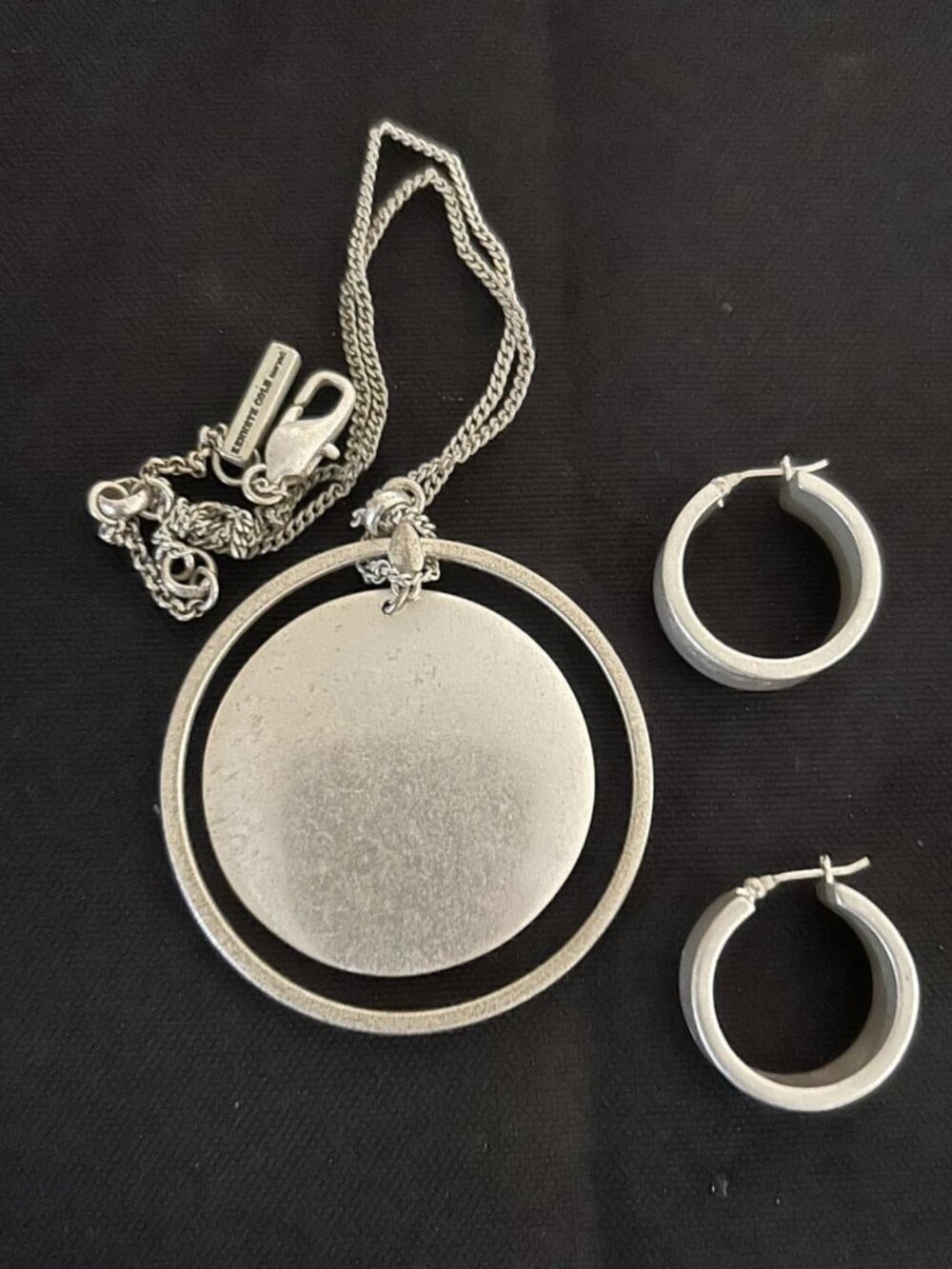 Kenneth Cole Tin or Aluminum Necklace and Earring Set